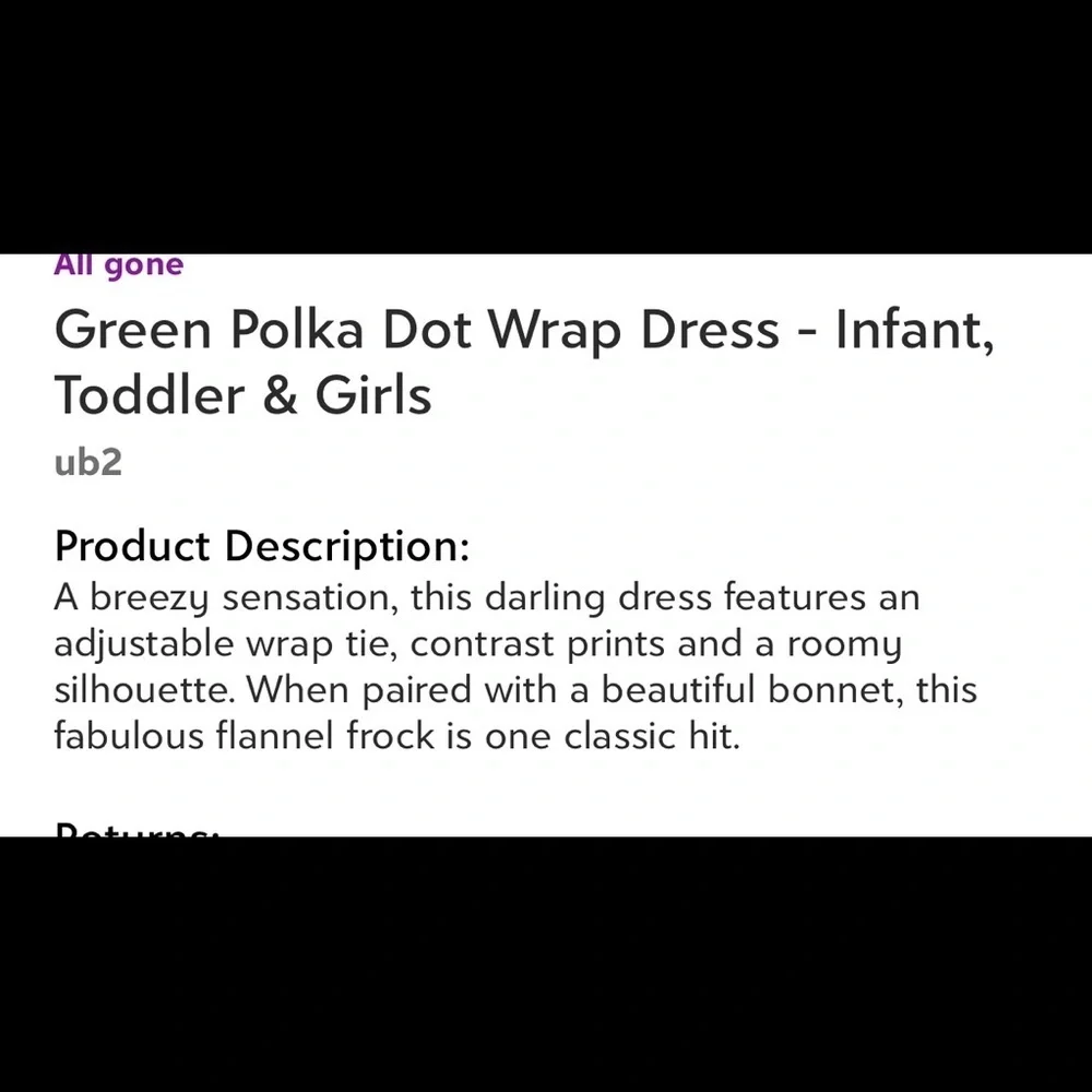 UB2 Boutique Toddler Girl’s Wrap Dress Size 2/3T NWT